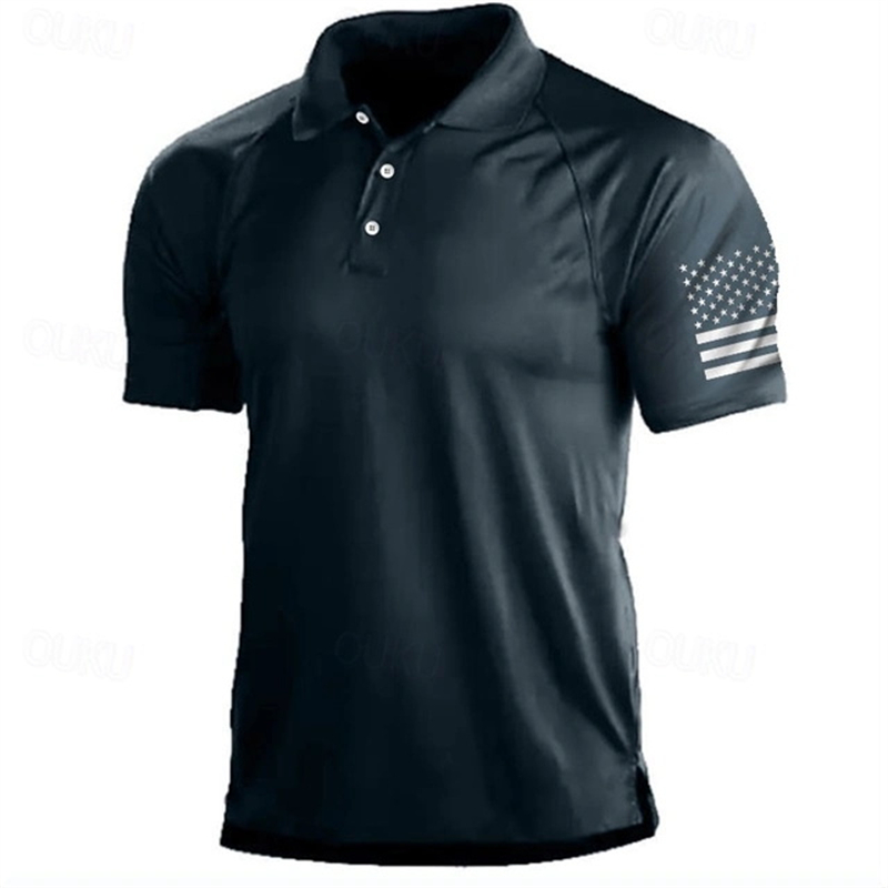 Golf Equipment Rental - 3D Print USA Flag Pattern Polo