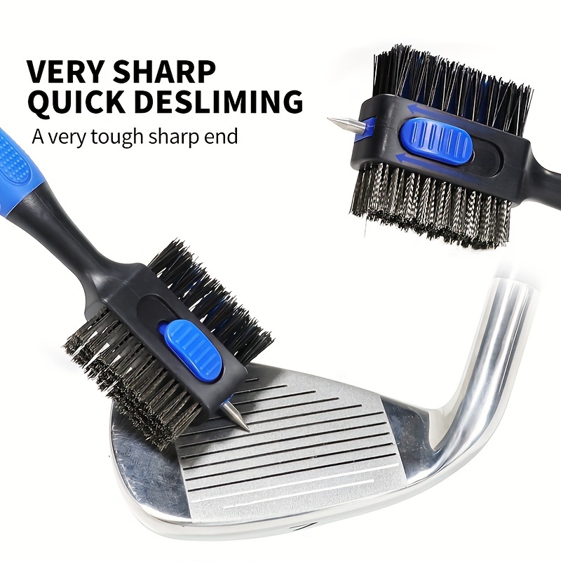 Golf Equipment Rental - Dual-Sided Golf Club Cleaning Brush Retractable