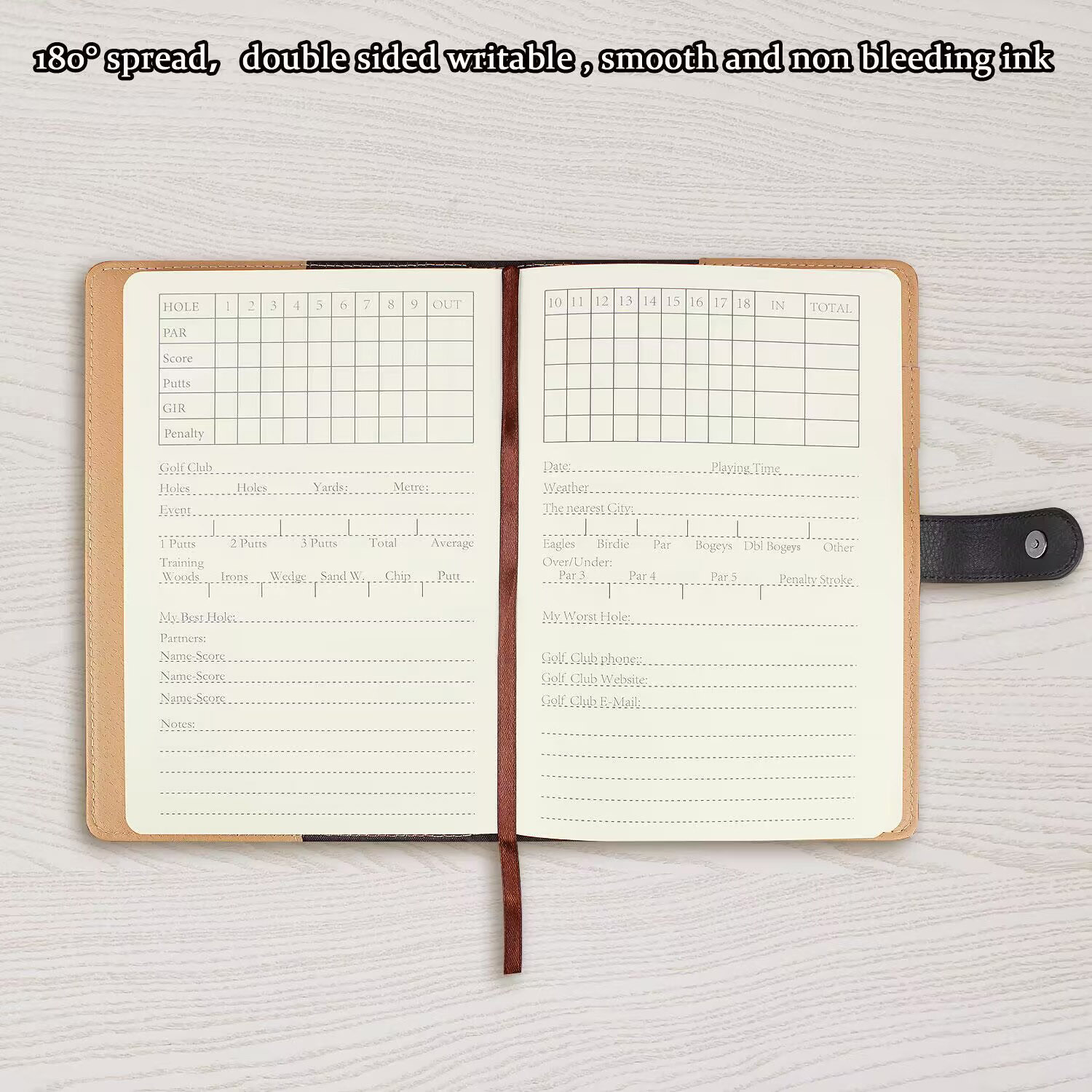 Black Leather Golf Scorecard H - Golf Scorecard Holder 评论和价格