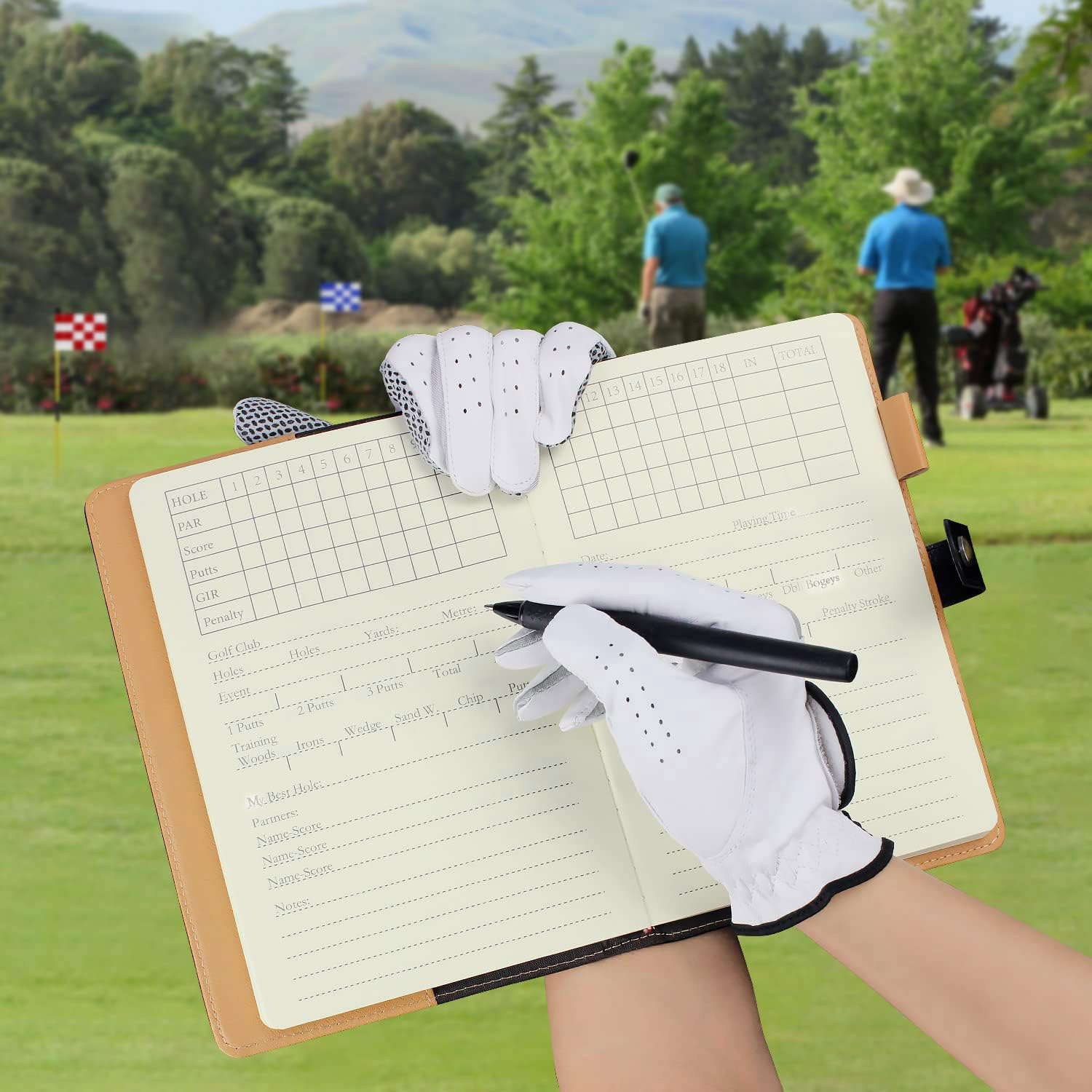 Black Leather Golf Scorecard H - Golf Scorecard Holder 评论和价格